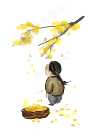 中国古代人物和树