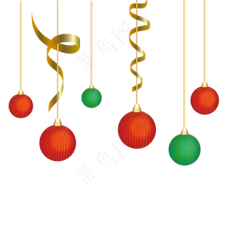 红色条纹元旦装饰