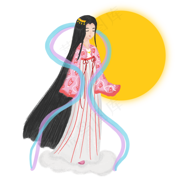 古典嫦娥人物素材元素(2000X2000(DPI:300))psd模版下载