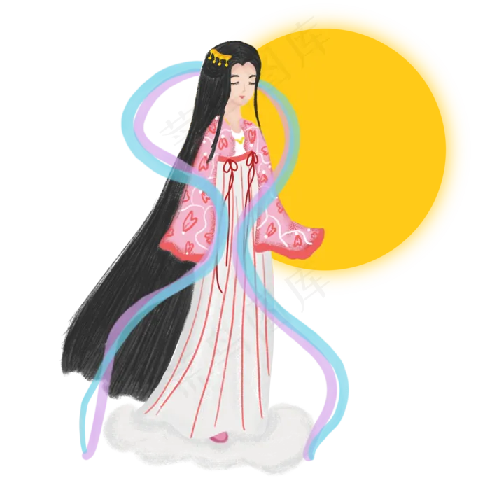 古典嫦娥人物素材元素(2000X2000(DPI:300))psd模版下载