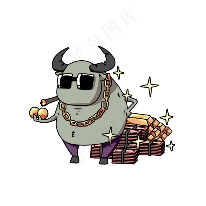 牛年豪横表情包(3000X3000(DPI:300))psd模版下载