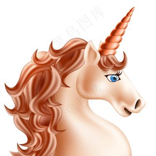 逼真的金角粉红独角兽