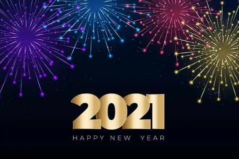 烟花2021年新年背景