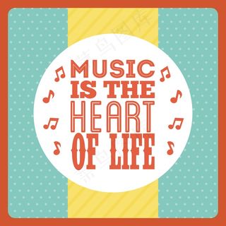 点状背景矢量插图上的音乐设计