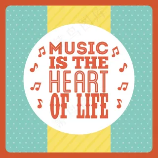 点状背景矢量插图上的音乐设计