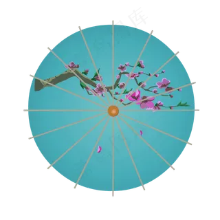 可商用中国风蓝色梅花油纸伞