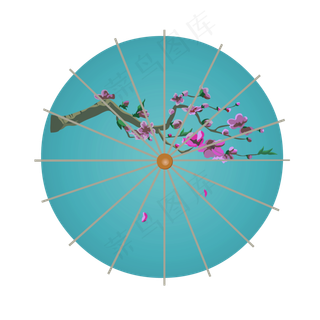 可商用中国风蓝色梅花油纸伞