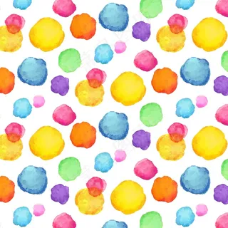 蓬松水彩圆点无缝图案