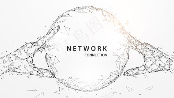 手触摸数字全球形状线，三角形和粒子风格设计。图解矢量