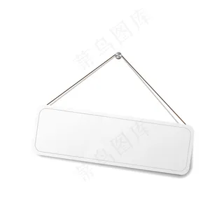白色空白标牌挂在绳子上，门板为白色