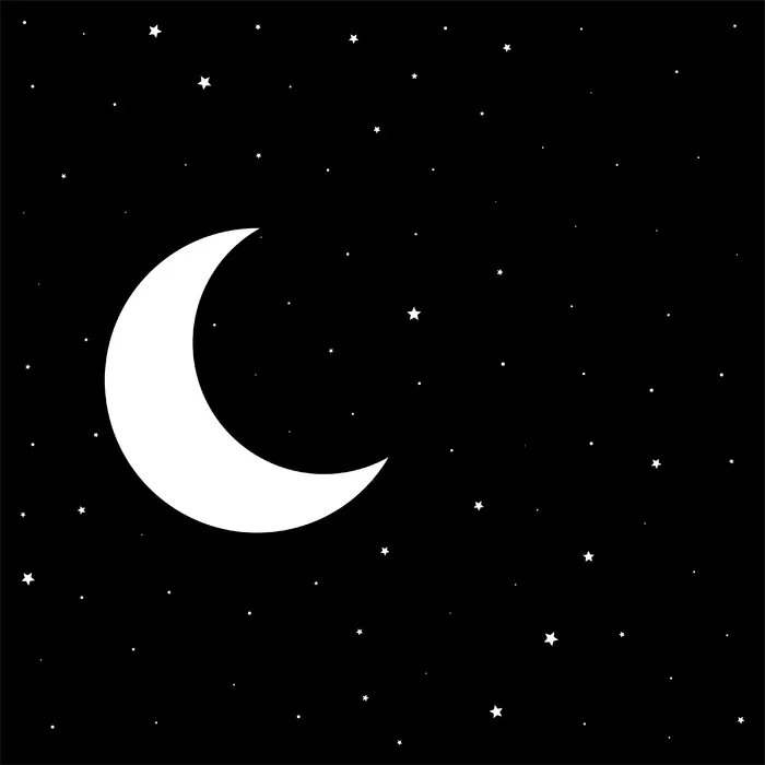 夜空中有月亮和星星