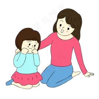 教师节卡通老师安慰学生