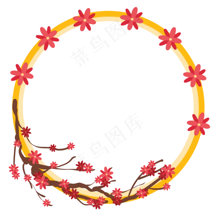 植物花枝边框(2000X2000(DPI:299))psd模版下载