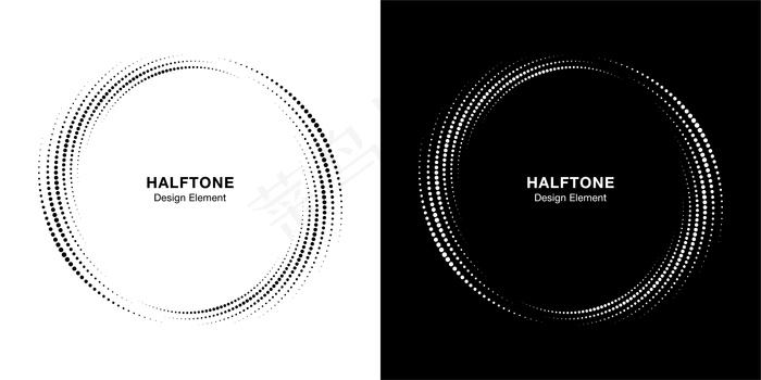 半色调圆点框架集。