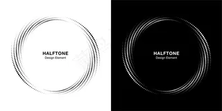 半色调圆点框架集。
