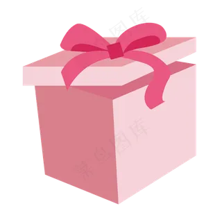 七夕节粉红蝴蝶结礼盒