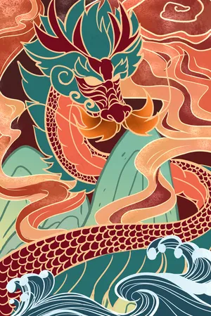 描金国潮龙王国风敦煌配色
