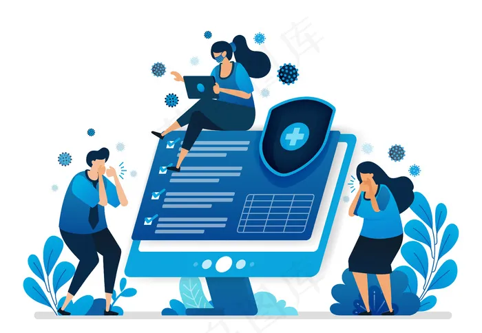 健康检查技术说明。健康保护。eps,ai矢量模版下载