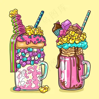 手绘怪物摇背景