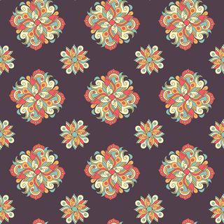 无缝手绘图案与民族装饰部落元素