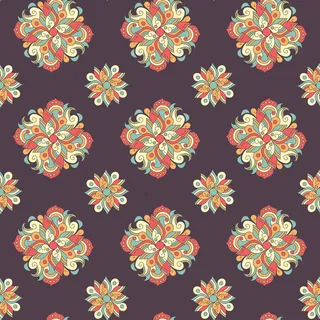 无缝手绘图案与民族装饰部落元素