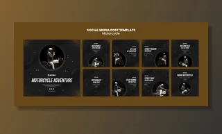 摩托车概念社交媒体帖子