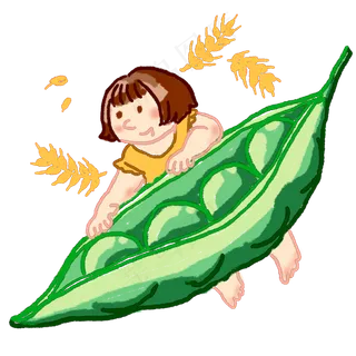 立秋丰收可爱手绘女孩