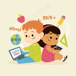 有在线课程的孩子