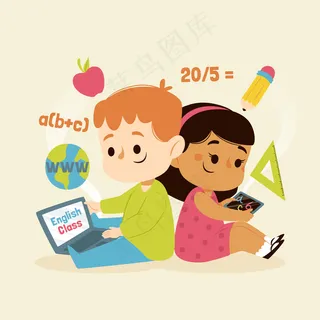 有在线课程的孩子