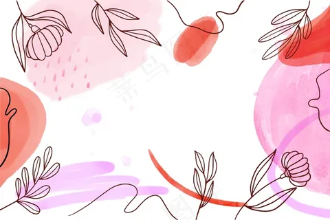 水彩背景与手绘元素