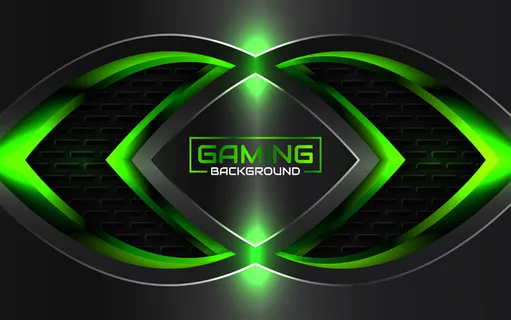 抽象的未来黑色和绿色游戏背景