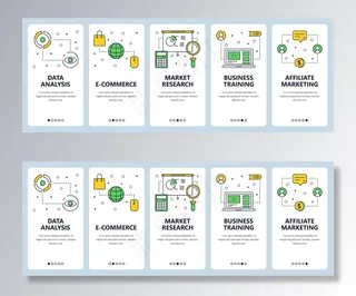 一组垂直横幅banner与数据分析