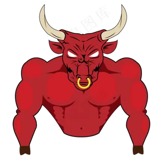 矢量霸气肌肉牛牛