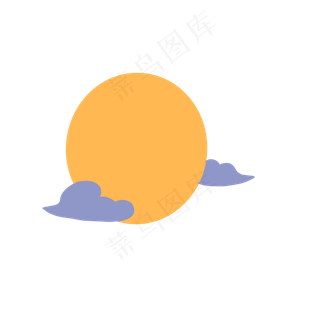 圆黄色卡通元素