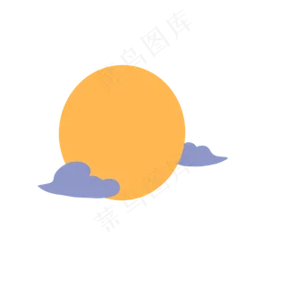 圆黄色卡通元素