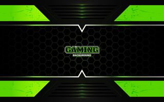 抽象的未来黑色和绿色游戏背景