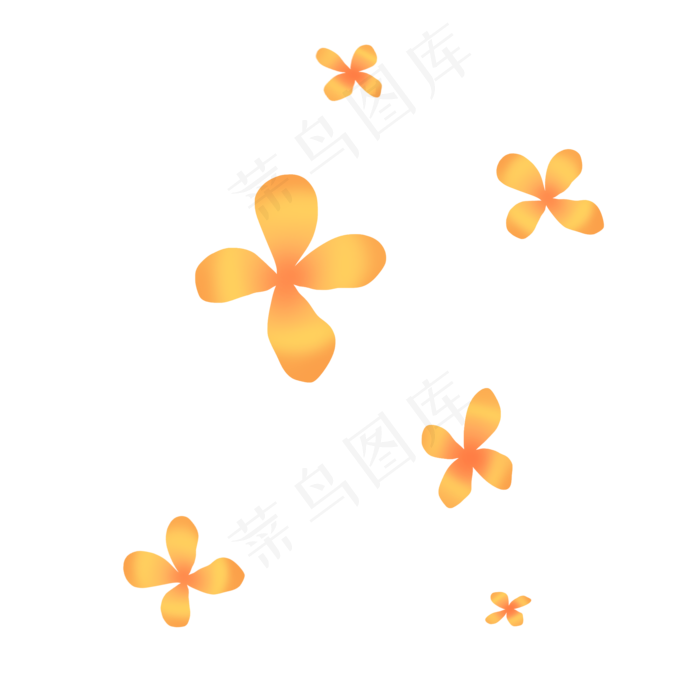 金色秋天飘落桂花(2000X2000(DPI:300))psd模版下载