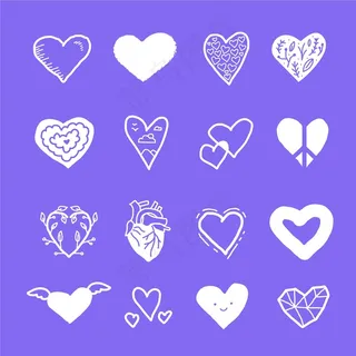 手绘设计心形系列