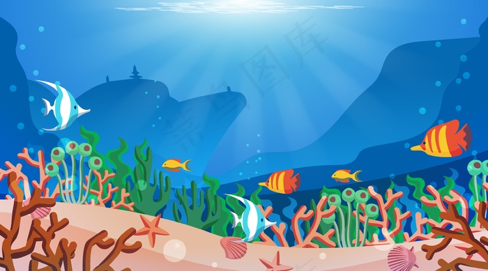 海底-视频会议的背景eps,ai矢量模版下载
