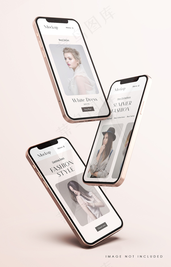 红色和金色手机屏幕实物模型样机与手机app移动应用程序app演示模板