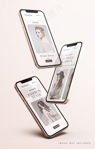 红色和金色手机屏幕实物模型样机与手机app移动应用程序app演示模板