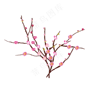 手绘节日插花干花花枝花朵