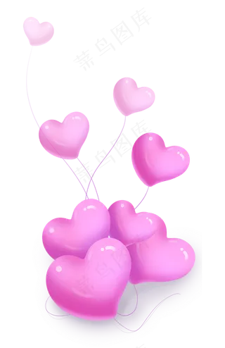 七夕情人节唯美蓝紫渐变爱心组合