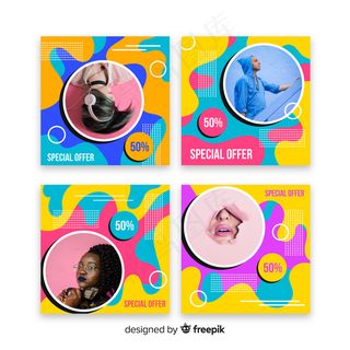 时尚文章横幅banner模板集