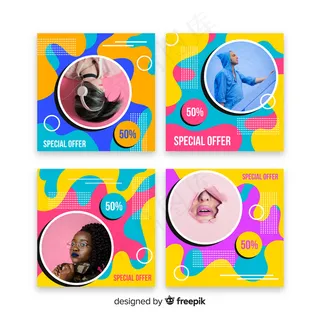 时尚文章横幅banner模板集