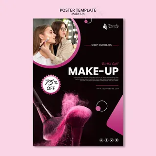 化妆概念海报模板