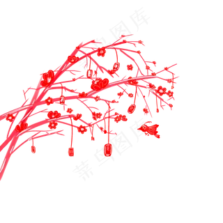 中国风梅花剪纸窗花创意装饰元素 中国风梅花剪纸窗花创意装饰元素