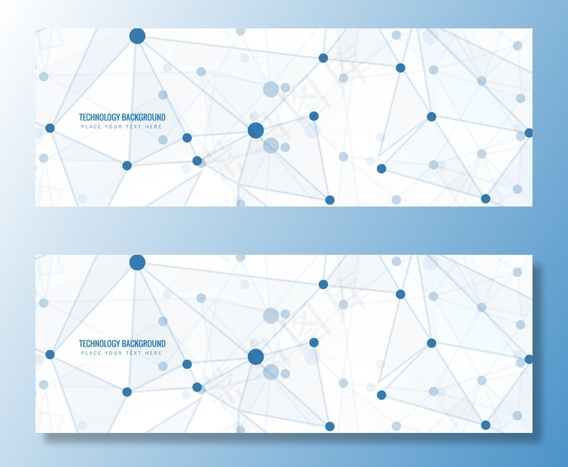抽象的蓝色多边形技术标题背景eps,ai矢量模版下载