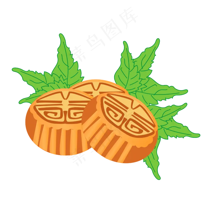黄色的月饼(4167*4167px 300 dpi )ai矢量模版下载