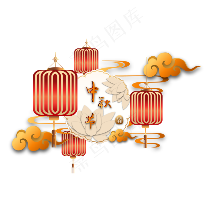 传统中秋节剪纸装饰